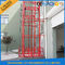 CE 5.5m Lift Vertical Hydraulic Lift dengan panduan rel Checkered pelat baja platform