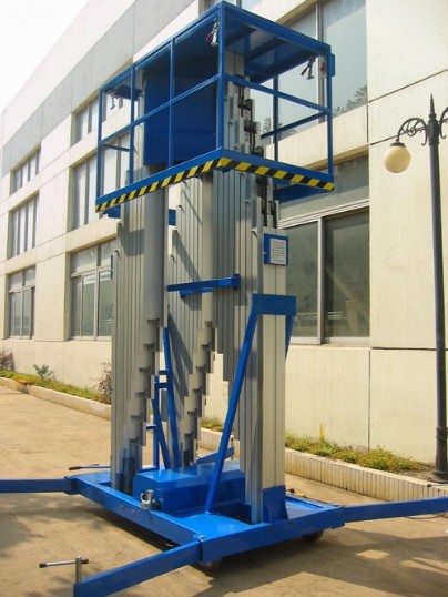 menggandakan tiang aluminium alloy lift / Aerial bekerja platform vertikal ganda wast