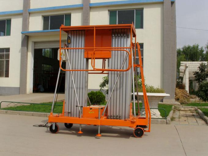 menggandakan tiang aluminium alloy lift / Aerial bekerja platform vertikal ganda wast
