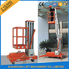 Tunggal Empat Mast Aluminium Alloy Aerial Work Lift Platform Untuk Aerial Work CE Hydraulic