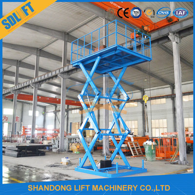 Stabil Dan Aman Stasioner Hydraulic Lift Gunting Untuk Kargo Gudang Gunting Lift Meja